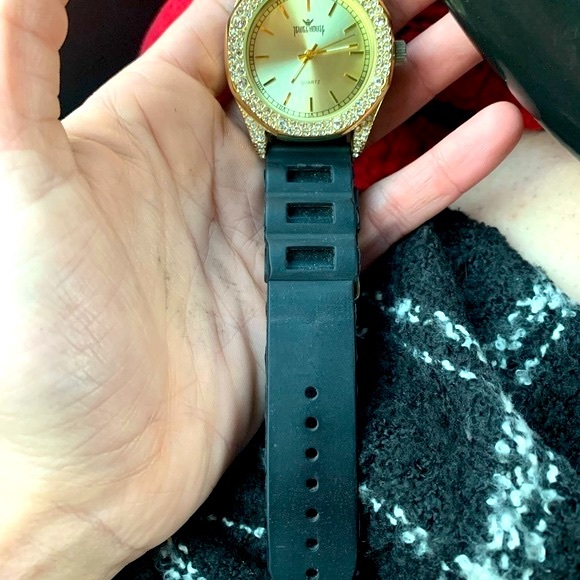 Jewel House quartz watch with rubber/silicone wristband and stainless steel back - Picture 3 of 4